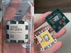 Fotos do AMD Ryzen 7 7800X3D danificado e com a tampa removida