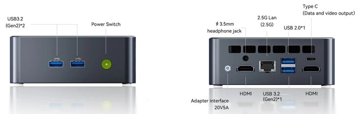 As interfaces externas do GMKtec NucBox M3 Ultra (Fonte: GMKtec)