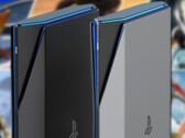 Um conceito do console PlayStation 6 mostra uma versão mais fina do PS5 com um design mais angular. (Fonte da imagem: Yanko Design/PlayStation - editado)