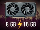 A RX 7600 XT de 16 GB superou a RX 7600 de 8 GB em vários títulos modernos. (Fonte da imagem: AMD, Steam, editado)
