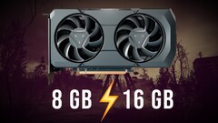 A RX 7600 XT de 16 GB superou a RX 7600 de 8 GB em vários títulos modernos. (Fonte da imagem: AMD, Steam, editado)