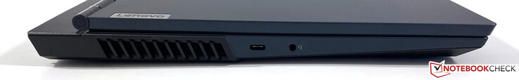 Lado esquerdo: USB-C 3.2 Gen.2 (DisplayPort 1.4), áudio de 3,5 mm