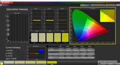 CalMAN Saturation Sweeps (perfil: sRGB, espaço de cor de destino sRGB)