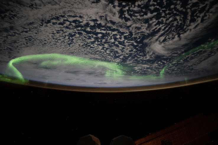 Uma foto da Aurora Australis vista da ISS (Fonte da imagem: Nichole Ayers/NASA)