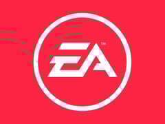 Imagem do logotipo da EA em um fundo vermelho. (Fonte da imagem: Electronic Arts)