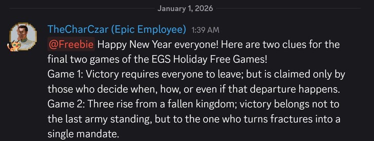 As dicas compartilhadas (Fonte da imagem: Epic discord)