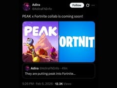 A colaboração entre Fortnite e Peak, supostamente divulgada por Cohen por meio da conta Adira X