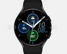 O Galaxy Watch Active 4 renderiza sobreposto com um mostrador de relógio. (Fonte de imagem: @heyitsyogesh)