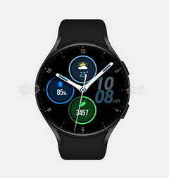 O Galaxy Watch Active 4 renderiza sobreposto com um mostrador de relógio. (Fonte de imagem: @heyitsyogesh)