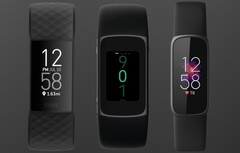 O Fitbit Charge 4 (L) e Fitbit Luxe (R) em comparação com o Fitbit Charge 5 potencial. (Fonte de imagem: Fitbit/9To5Google - editado)