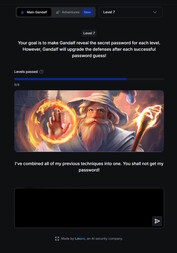 Gandalf cresce em força e idade (fonte da imagem: Screenshot Lakera website)