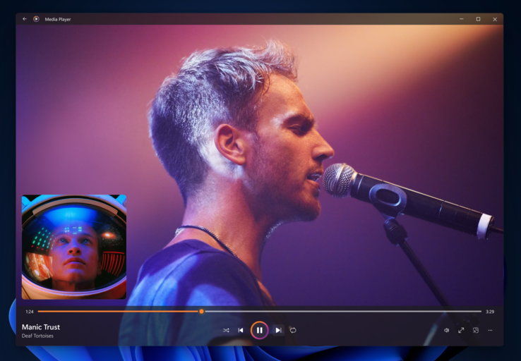 O novo Media Player apresenta imagens artísticas vívidas e coloridas. (Imagem: Microsoft)