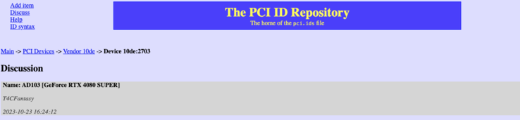 (Fonte da imagem: PCI ID Repository)