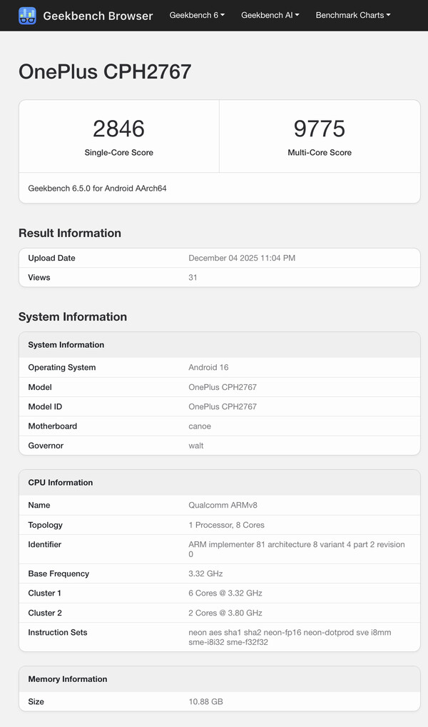 (Fonte da imagem: Geekbench)