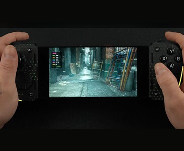 Jogabilidade de Resident Evil Requiem executada em Android por meio de emulação de PC usando um controle de jogo móvel.