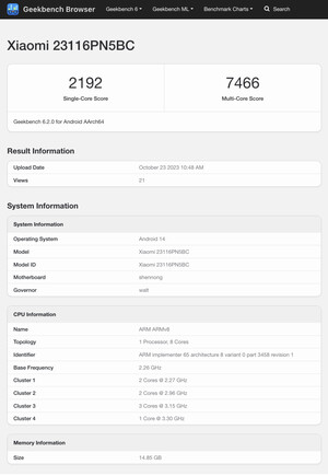 (Fonte da imagem: Geekbench)