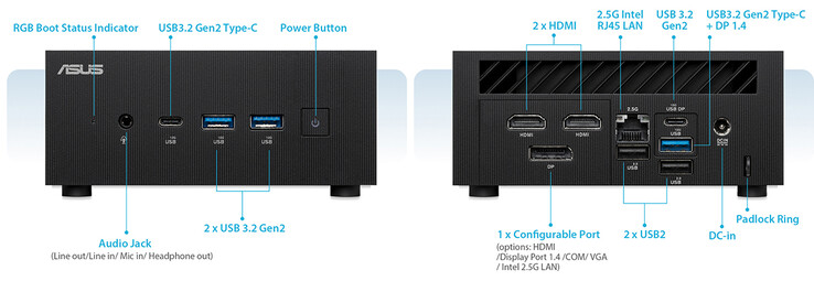 Portas de conectividade do mini PC (Fonte da imagem: Asus)