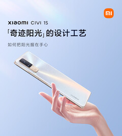 O Xiaomi Civi 1S em sua coloração &#039;Miracle Sunshine&#039;. (Fonte da imagem: Xiaomi)