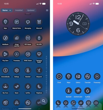 Há uma variedade de widgets incluídos que complementam os ícones temáticos (Fonte da imagem: Notebookcheck)