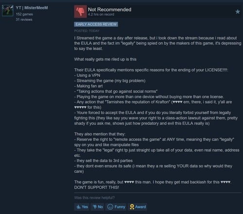 A crítica negativa do Subnautica 2 Steam é mostrada