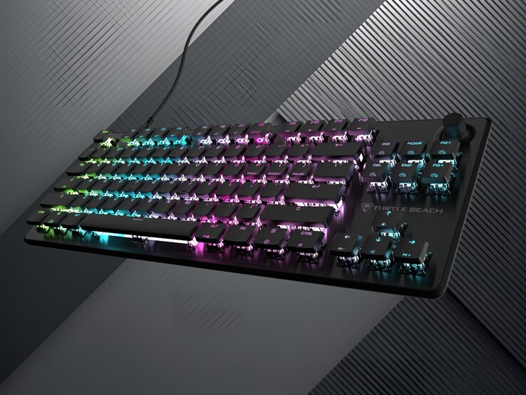 Teclado Turtle Beach Vulcan II TKL inclinado em um ângulo