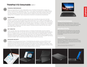 Especificações do Lenovo ThinkPad X12 Destacável Gen 1
