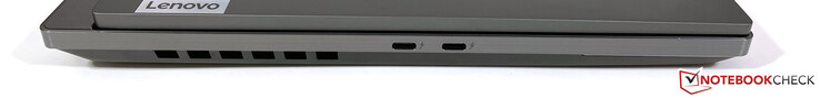 Esquerda: 2x USB-C com Thunderbolt 4 (40 GBit/s, modo DisplayPort ALT 1.4)