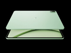 O OnePlus Pad 4 na cor Sage Mist.