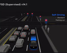 Visual de seleção de estacionamento do Tesla FSD 14. (Fonte da imagem: Tesla)