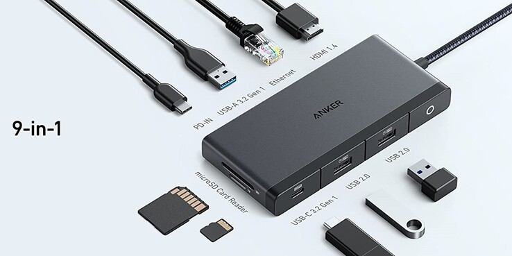 O hub USB-C Anker 552 (9 em 1, 4K HDMI) (Fonte da imagem: Anker)