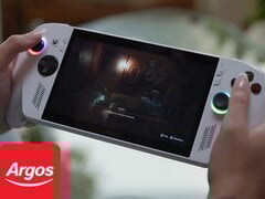 O dispositivo portátil para jogos Asus ROG Xbox Ally mostrado com o logotipo da Argos (Fonte da imagem: Microsoft Xbox Gaming, Argos com edições)