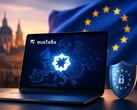Um laptop com o provedor europeu de IA Eustella