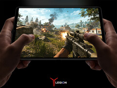 O Legion Y700 Gen 5 pode apresentar um chipset de aprimoramento de rede. Na foto: uma imagem promocional mostrando a tela do tablet.