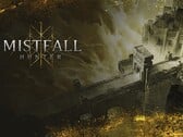 Ilustração principal de *Mistfall Hunter*, destacando o mundo de fantasia sombria de Gyldenmist.