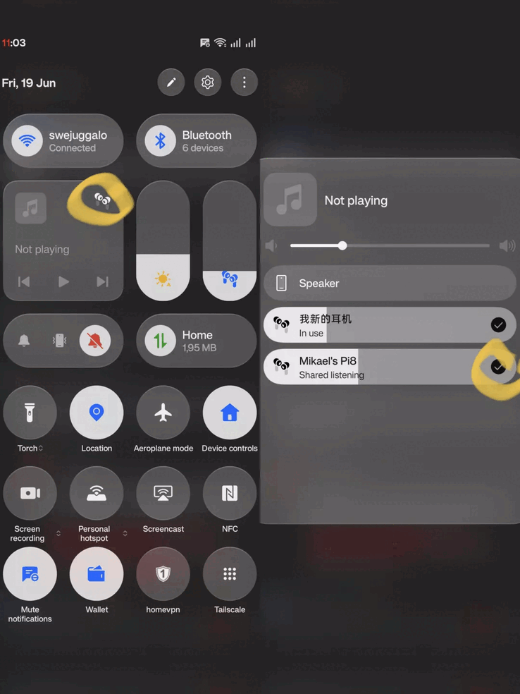 Esse recurso permite que os usuários transmitam o mesmo áudio para dois pares de fones de ouvido sem fio simultaneamente, com controles de volume independentes para cada dispositivo conectado.
