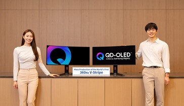 O nítido painel V-Stripe QD-OLED da Samsung com velocidade de atualização de 360 Hz. (Fonte da imagem: Samsung Display)