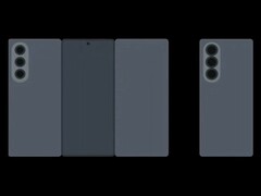 Animação vazada do próximo celular triplo da Samsung. (Fonte da imagem: TechHighest on X)