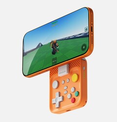 O controlador de jogos de encaixe M4 da Abxylute se prende magneticamente a telefones compatíveis com Apple MagSafe. (Fonte da imagem: Abxylute)