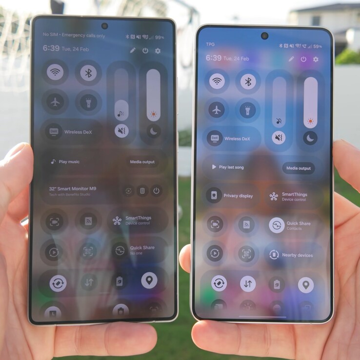 Galaxy S25 Ultra vs Galaxy Brilho do S26 Ultra.