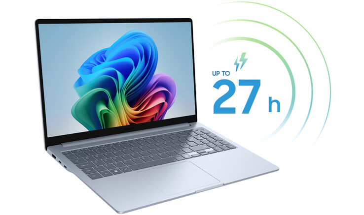 É improvável que o Galaxy Book5 Edge atinja 27 horas de duração da bateria no mundo real. (Fonte da imagem: Samsung)