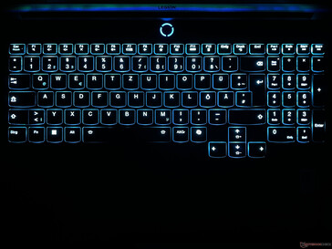 Iluminação do teclado (completamente azul aqui)
