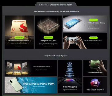 Principais destaques do celular (Fonte da imagem: OnePlus)