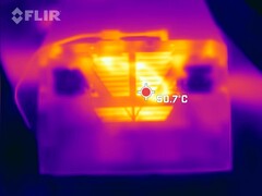 Dissipação de calor durante o teste de estresse (fundo)