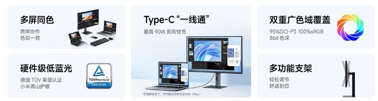 Há suporte para USB-C e uma taxa de atualização maior. (Fonte da imagem: Xiaomi)