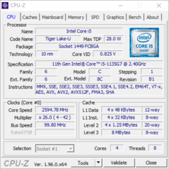 Informações do sistema CPU-Z: CPU