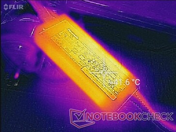 Adaptador AC após uma hora de cargas pesadas de processamento