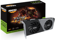 A Inno3D RTX 4060 Twin X2 apresenta um design de ventilador duplo. (Fonte: Inno3D)