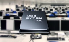 A AMD provavelmente anunciará em breve seus APUs de desktop Ryzen PRO 5000G para empresas. (Fonte de imagem: AMD/Verite - editado)