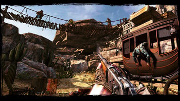 Na foto: Uma captura de tela do jogo Call of Juarez: Gunslinger.