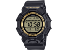 O Casio G-Shock GD-010GB-1A9JF (na foto) tem um LCD dourado colorido e um anel de moldura polido. (Fonte da imagem: G-Central)
